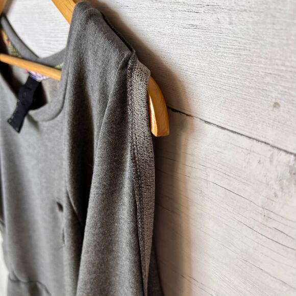 Anthropologie Dolan Sweatshirt Womens Size XS Gray Cold Shoulder Cotton Blend - Picture 7 of 12